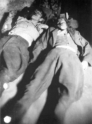 Bodies of Major Antoni Żubryd and his wife Janina, shot dead by a Security Office agent, Jerzy Vaulin.